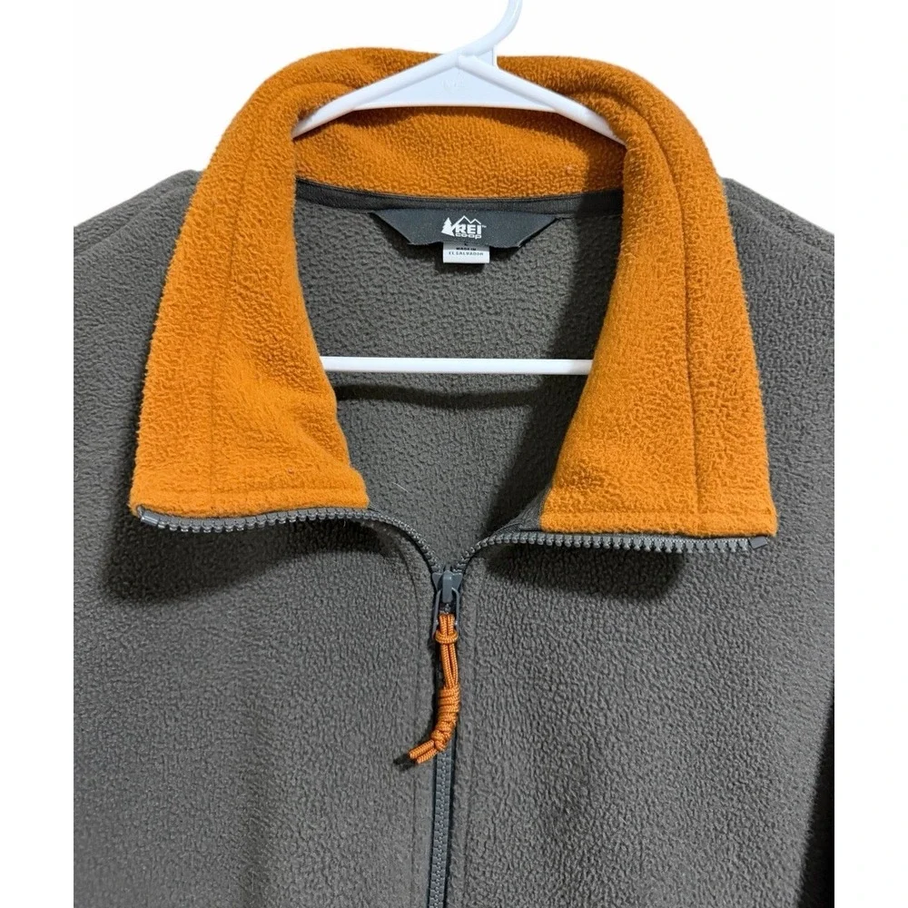 Rei Co-op 1/2 Zip Pullover‎ Fleece Orange/Green/Gray Men's Size Large